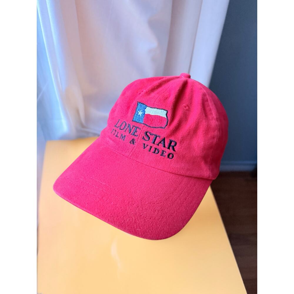 Vintage 90s Texas Dad Cap | Red Eclectic Grandpa Hat| Lone Star Film |Adjustable